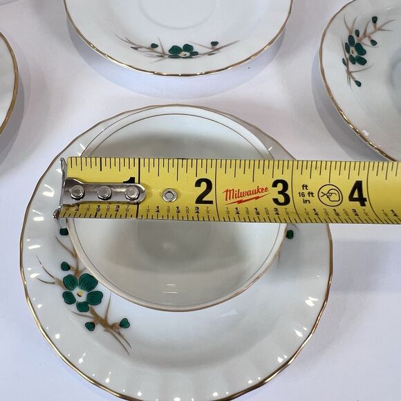 Antique Footed Teacup And Saucer Set Regal China‎ Occupied Japan Emerald Pattern - Picture 5 of 15